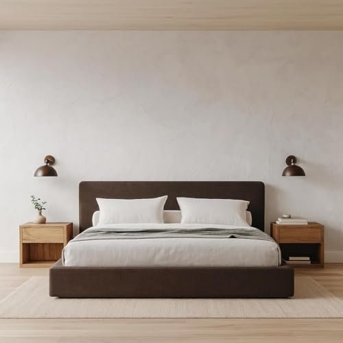 Square Bed Base, Queen, Brown Linen - Image 40