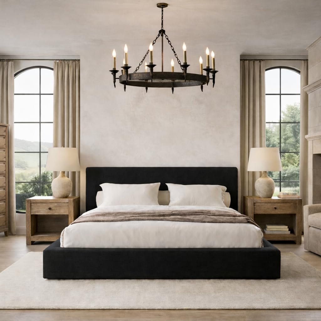 Square Bed Base, Queen, Brown Linen - Image 35