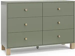 Storkcraft California Dresser, 6-Drawer, Olive/Driftwood - 画像 (20)