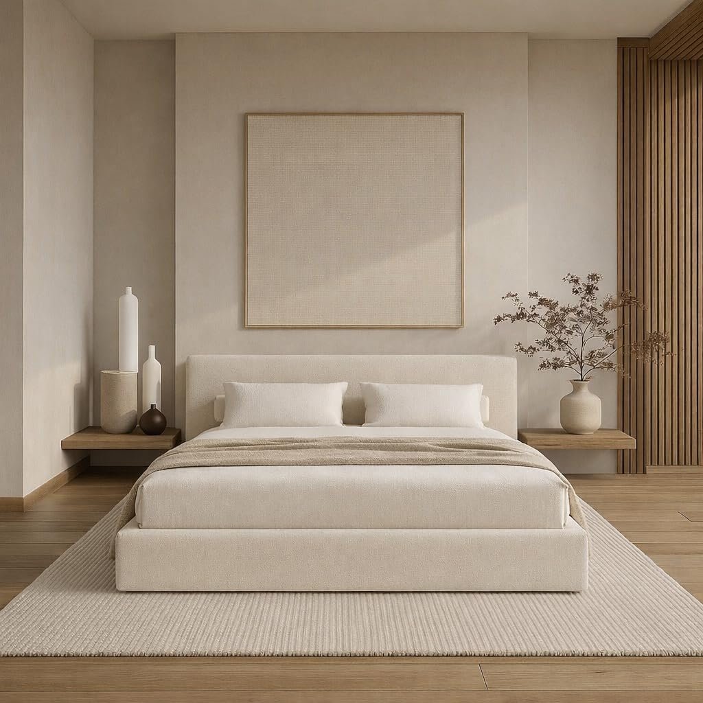 Square Bed Base, Queen, Brown Linen - Image 20