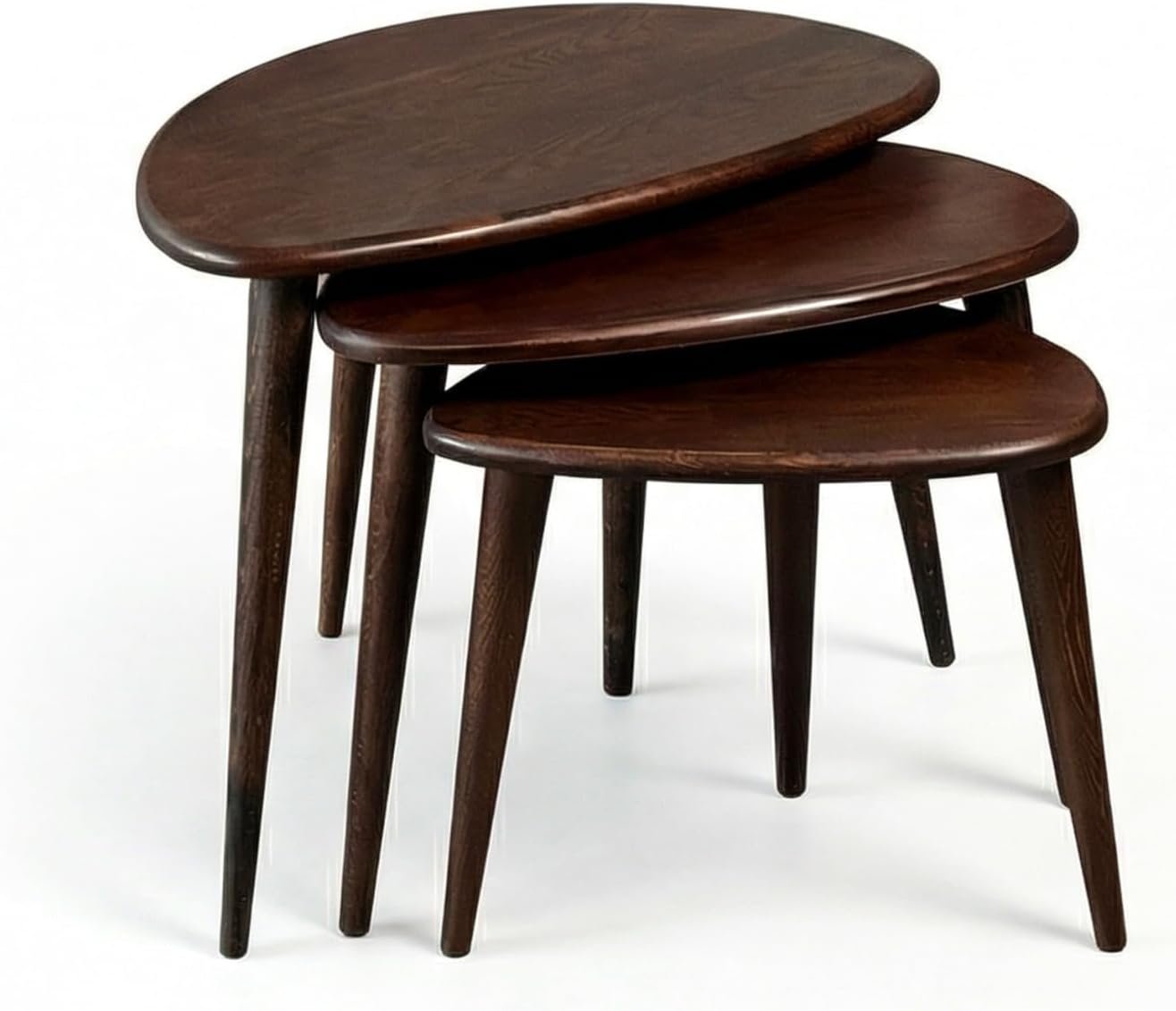 Ultimate Premium Nesting Table Set of 3, Walnut - Image 2