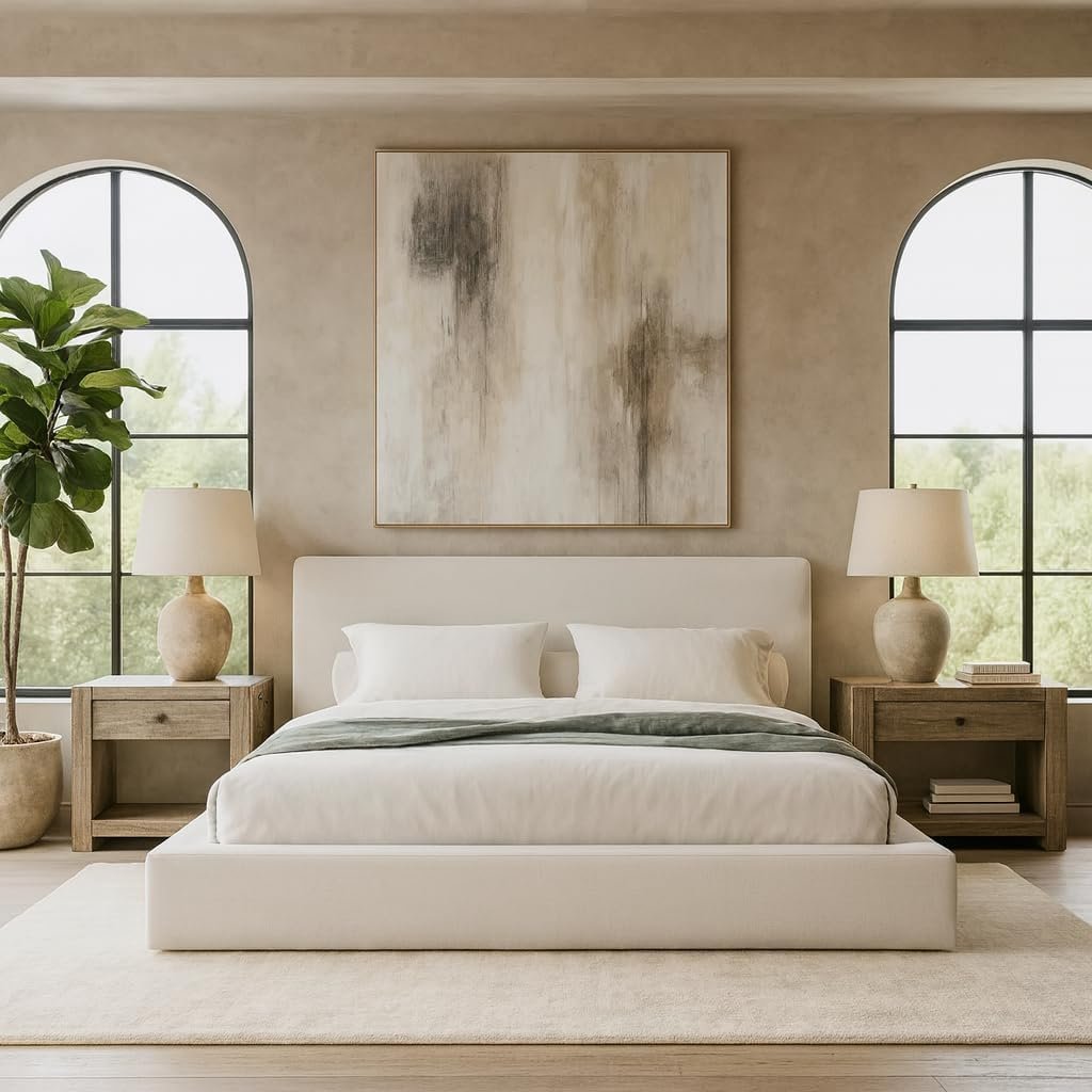 Square Bed Base, Queen, Brown Linen - Image 29