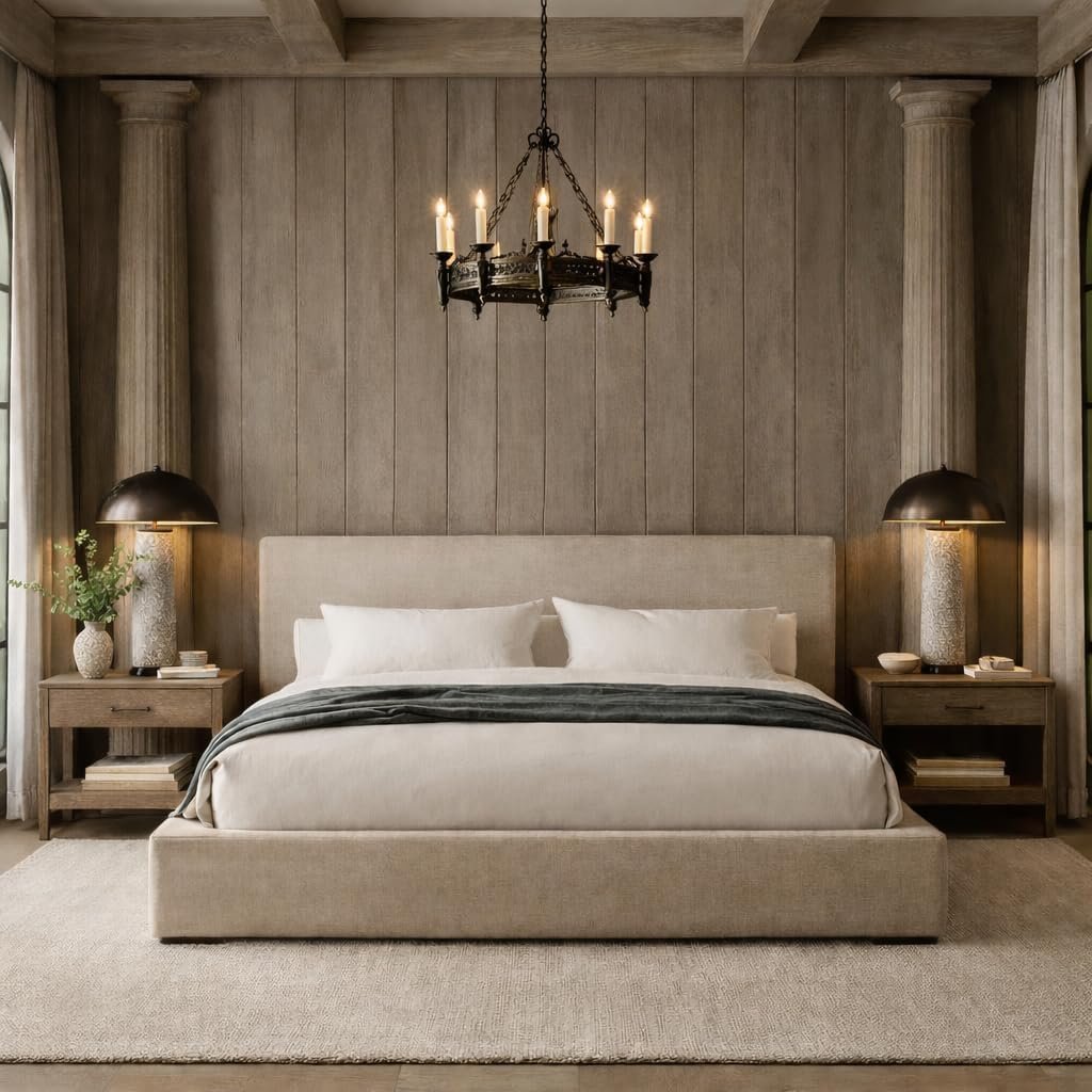 Square Bed Base, Queen, Brown Linen - Image 19