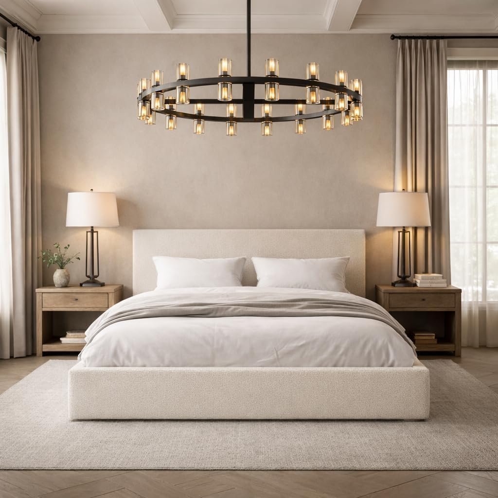 Square Bed Base, Queen, Brown Linen - Image 23