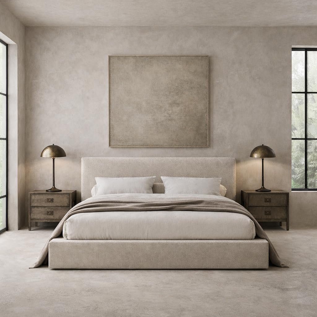 Square Bed Base, Queen, Brown Linen - Image 39