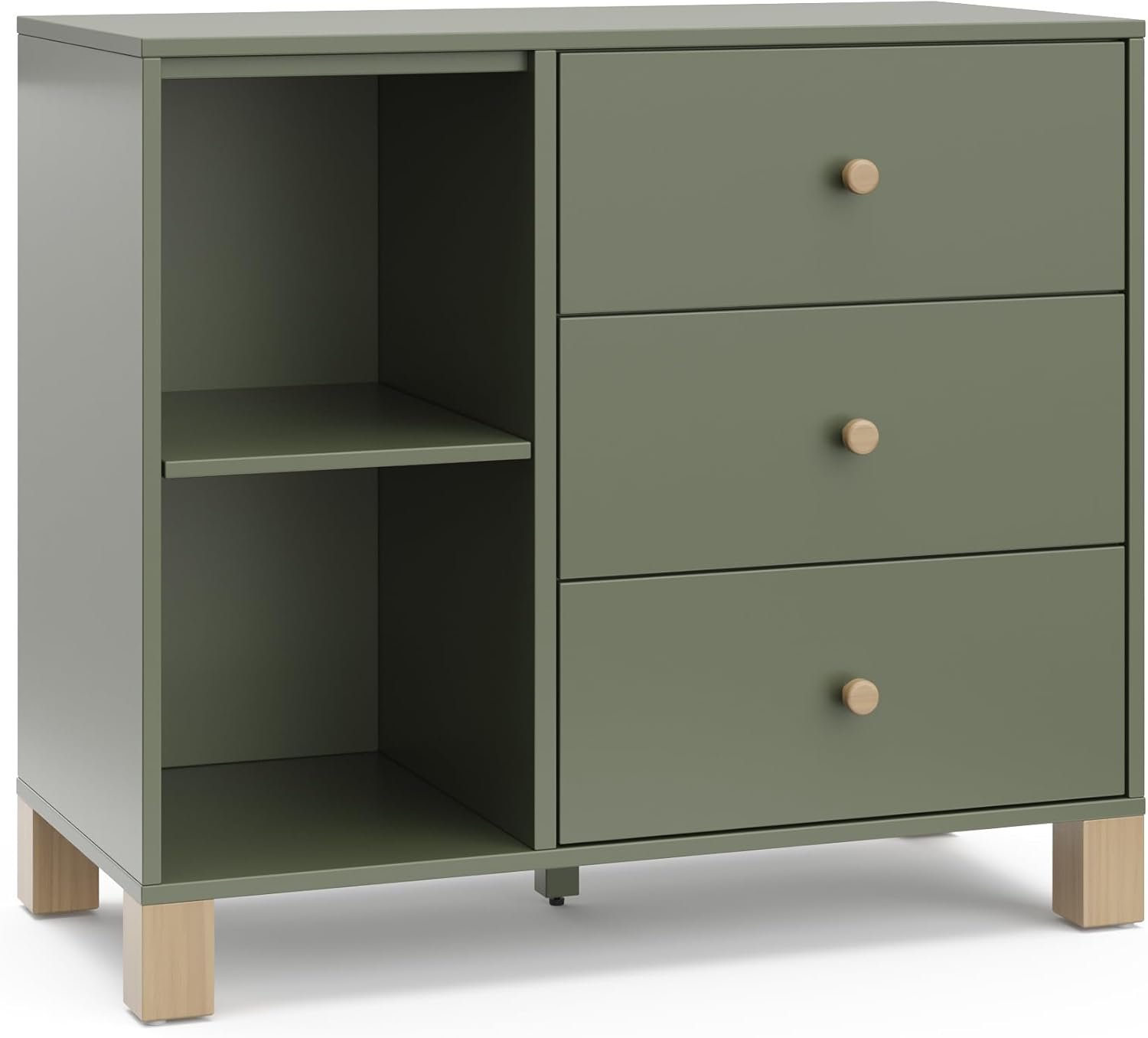 Storkcraft California Dresser, 6-Drawer, Olive/Driftwood - 画像 (9)