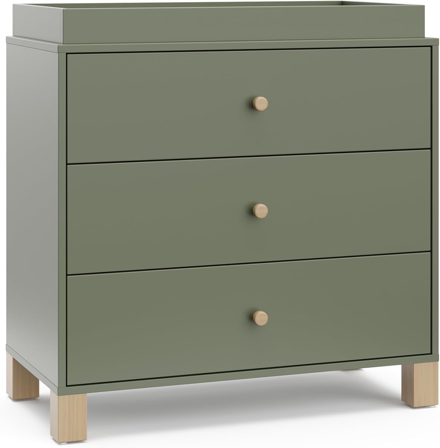 Storkcraft California Dresser, 6-Drawer, Olive/Driftwood - 画像 (3)
