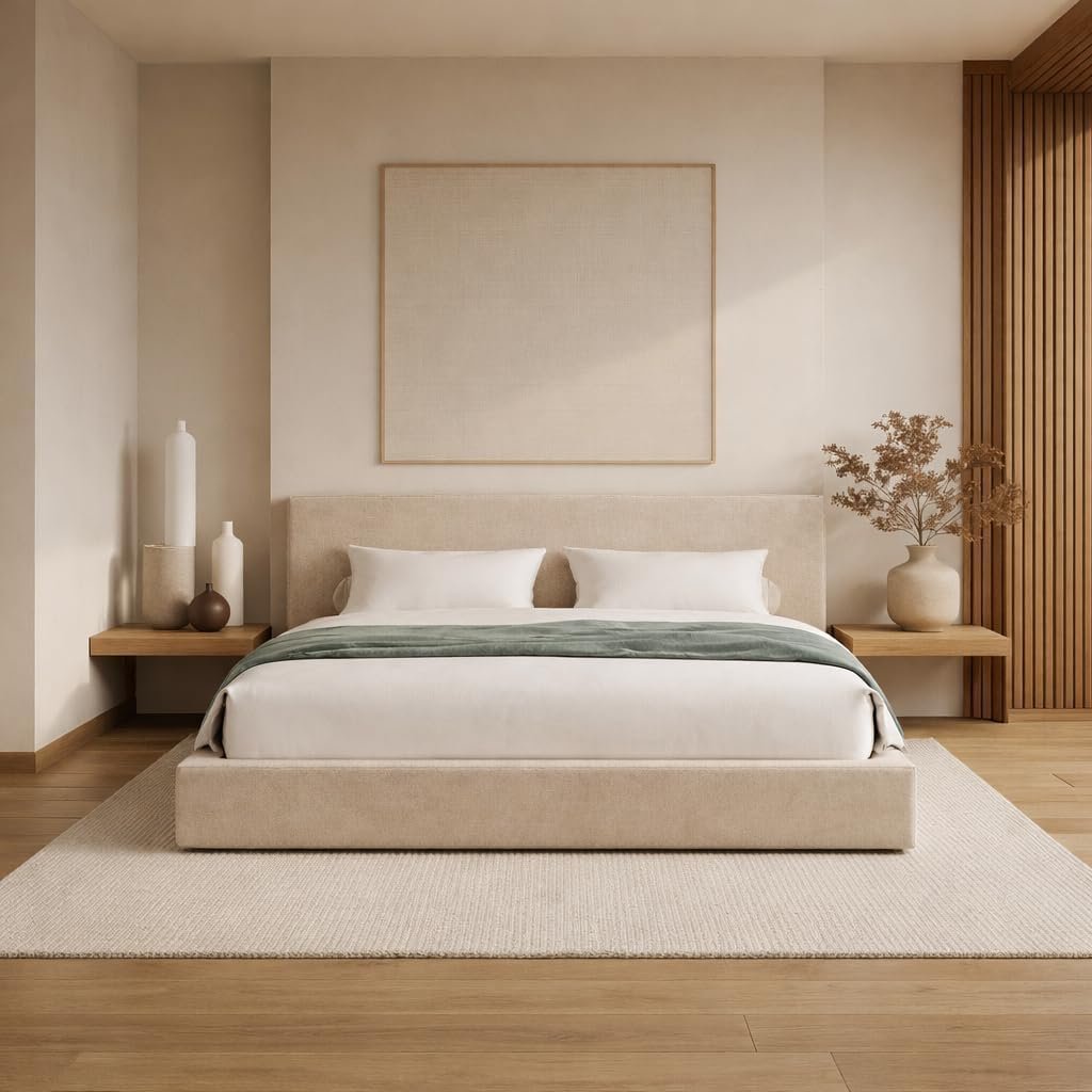 Square Bed Base, Queen, Brown Linen - Image 24