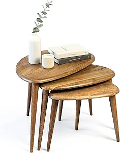 Ultimate Premium Nesting Table Set of 3, Walnut - Image 3