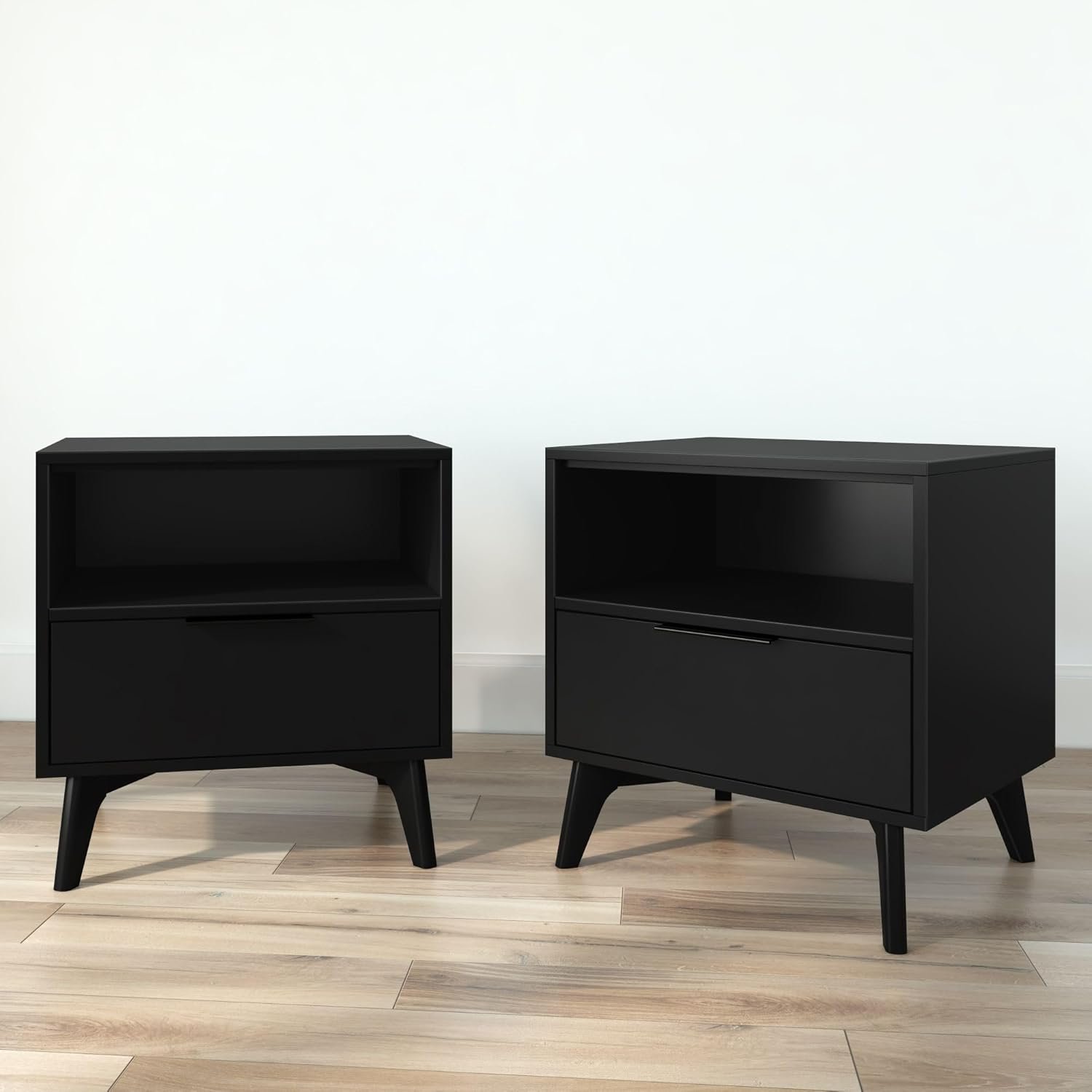 Plank+Beam Haven Nightstand Set of 2, Blonde/Black - 画像 (8)