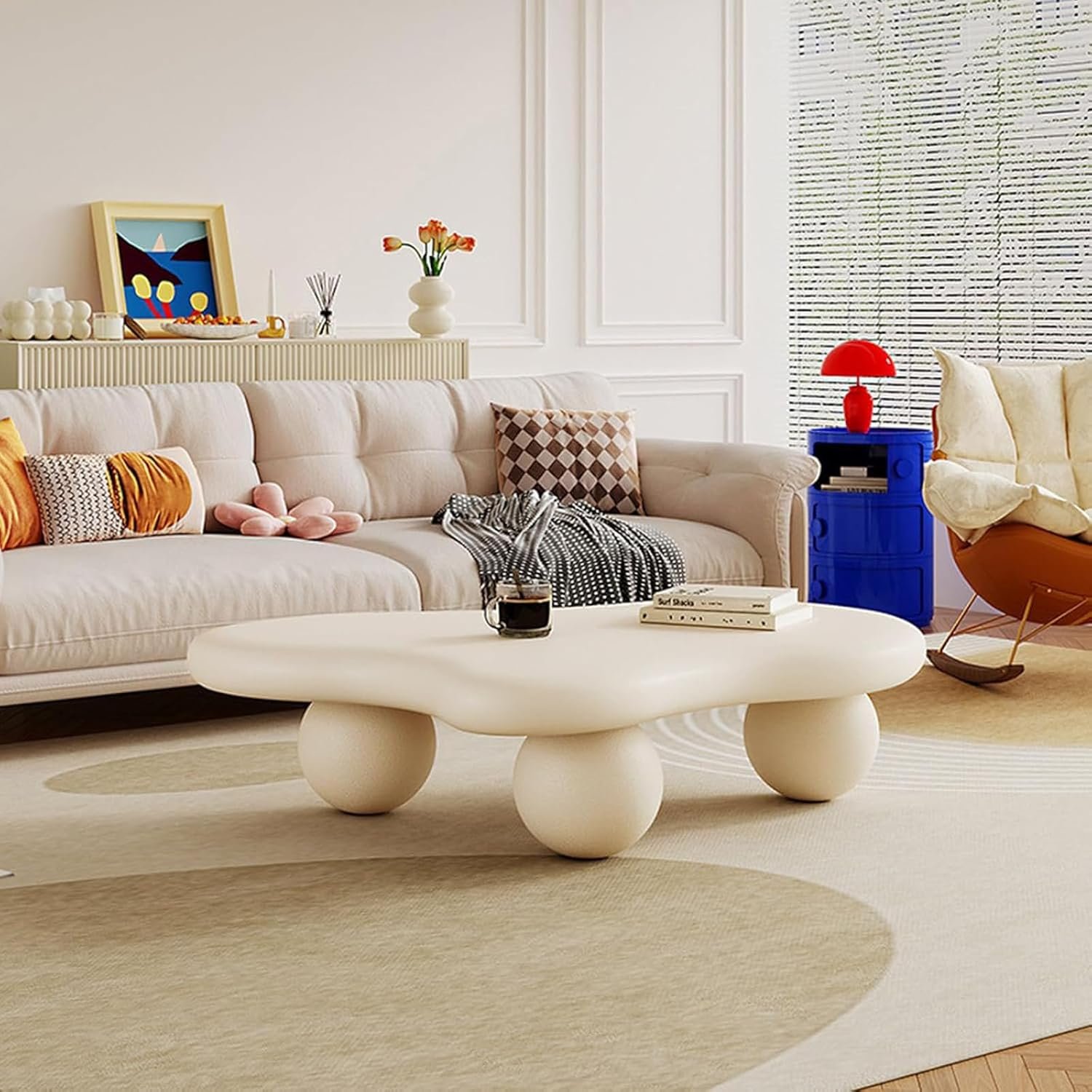 Irregular Cloud Coffee Table, 47", White - Image 2
