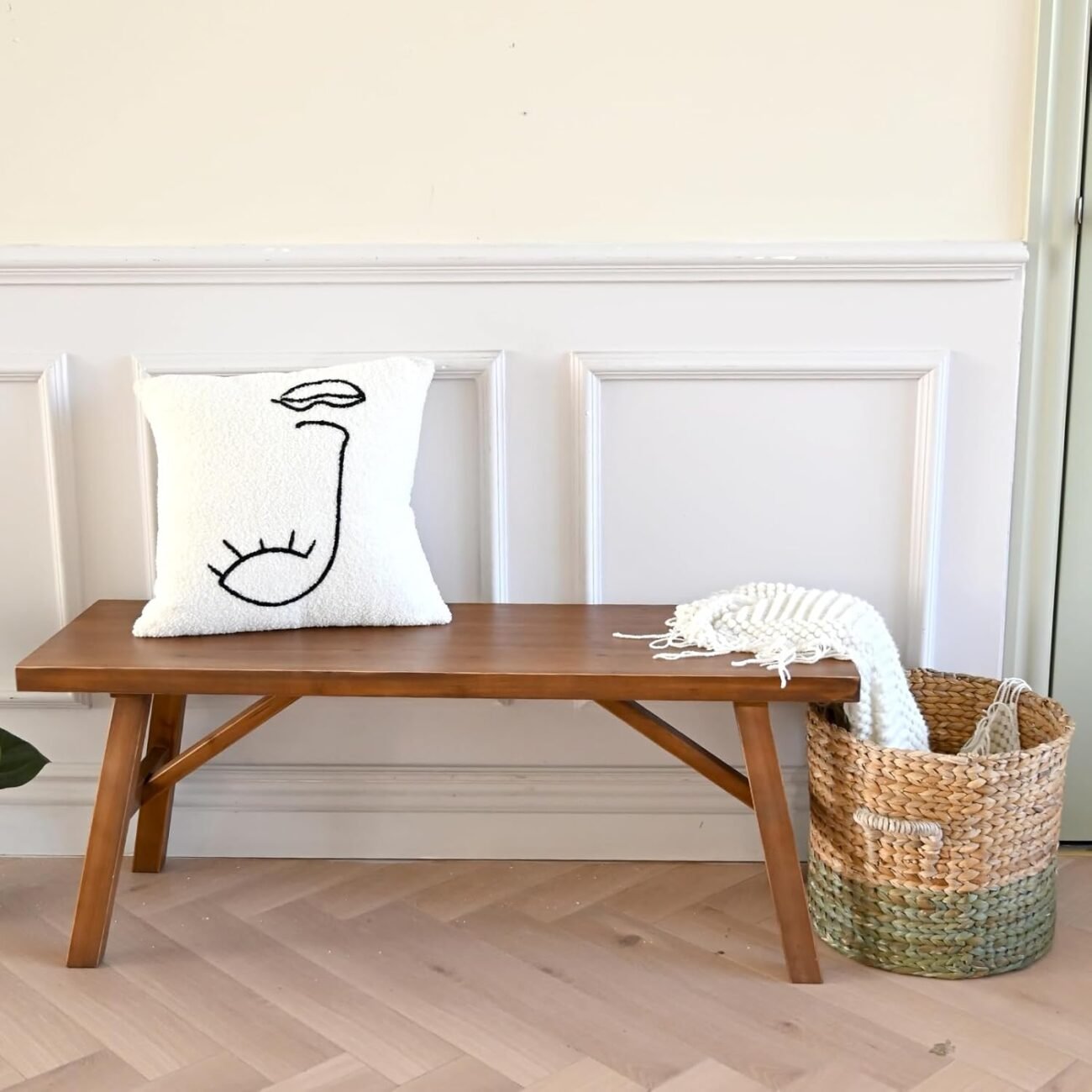 SwallowLiving Wood Entry Bench, 30", Natural - 画像 (9)