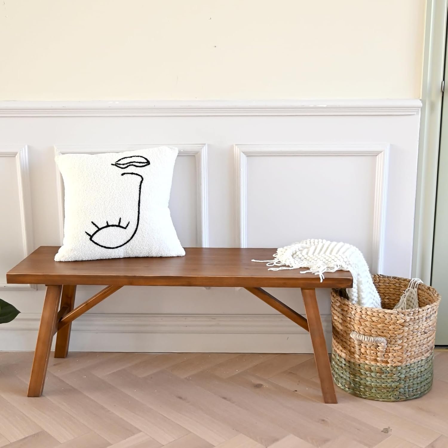 SwallowLiving Wood Entry Bench, 30", Natural - Image 9