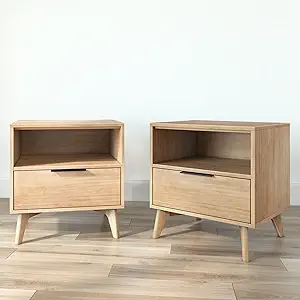 Plank+Beam Haven Nightstand Set of 2, Blonde/Black - 画像 (9)