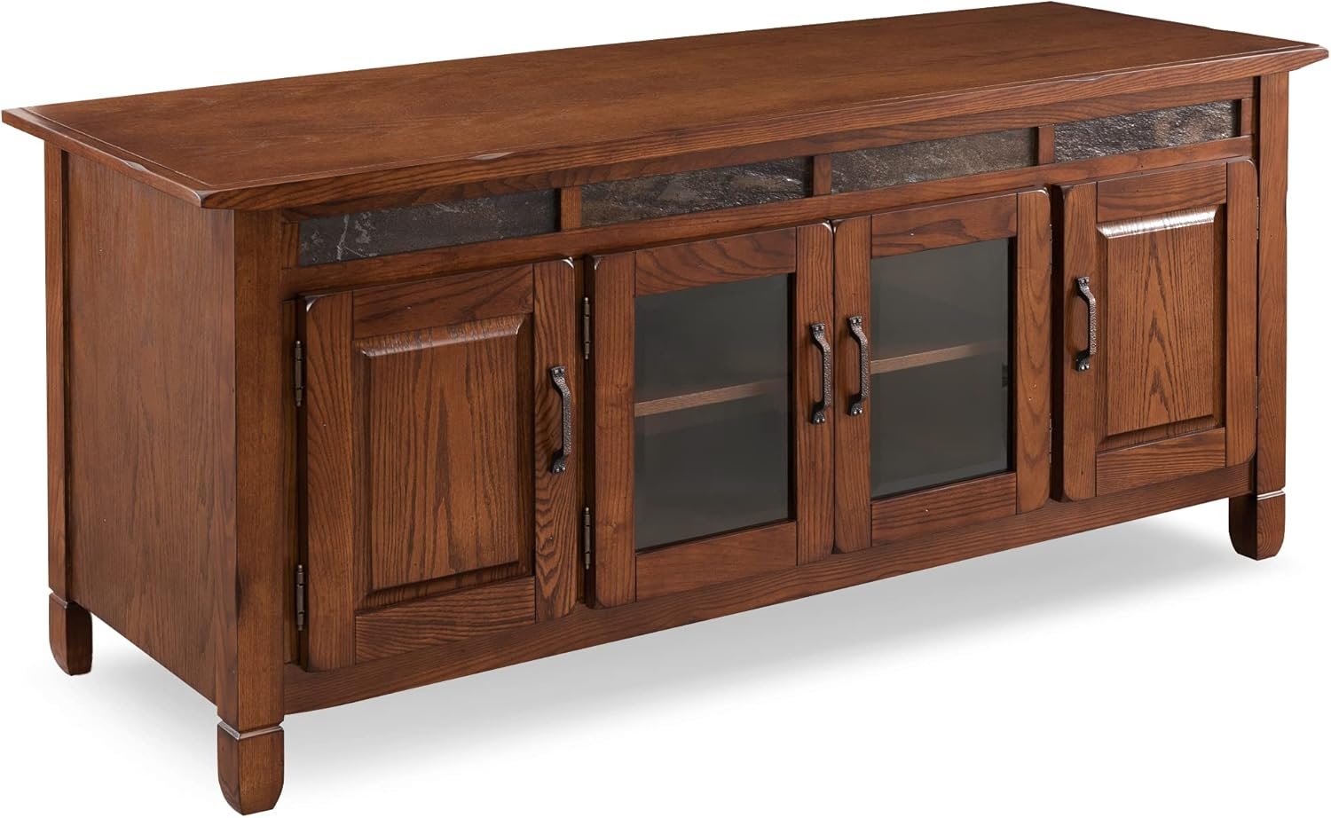 Leick Home TV Stand, Solid Wood, Mission Oak - Image 4