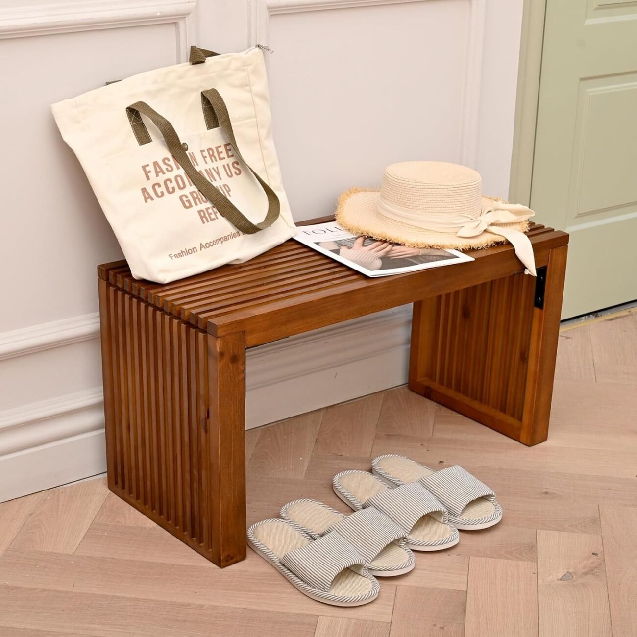 SwallowLiving Wood Entry Bench, 30", Natural