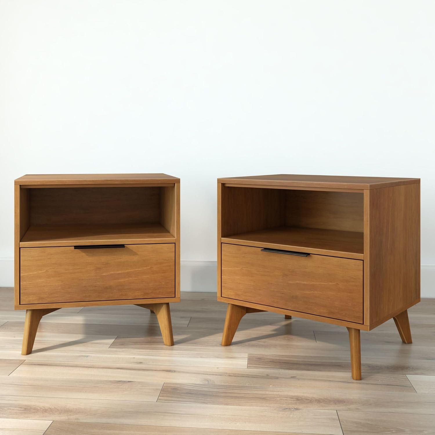 Plank+Beam Haven Nightstand Set of 2, Blonde/Black - 画像 (5)