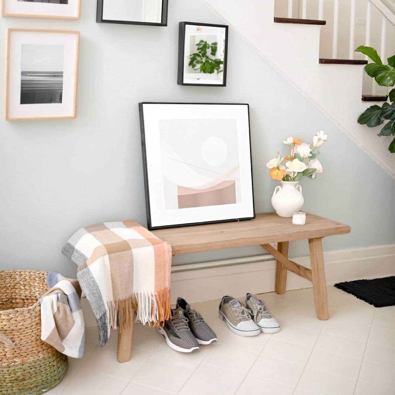 SwallowLiving Wood Entry Bench, 30", Natural - 画像 (6)