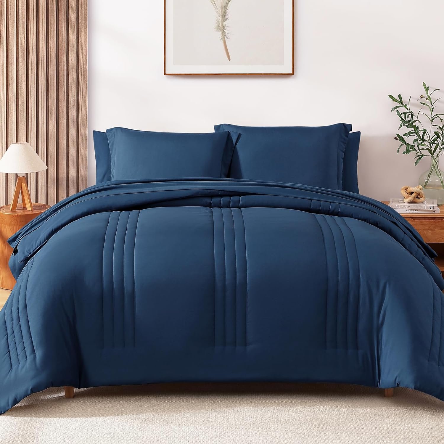 Monbix Queen Comforter Set, 7-Piece, Sage Green - Image 23