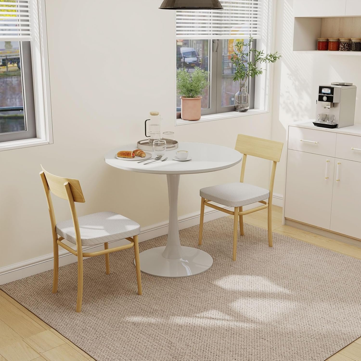 27.5" Round Tulip Table, White - Image 5