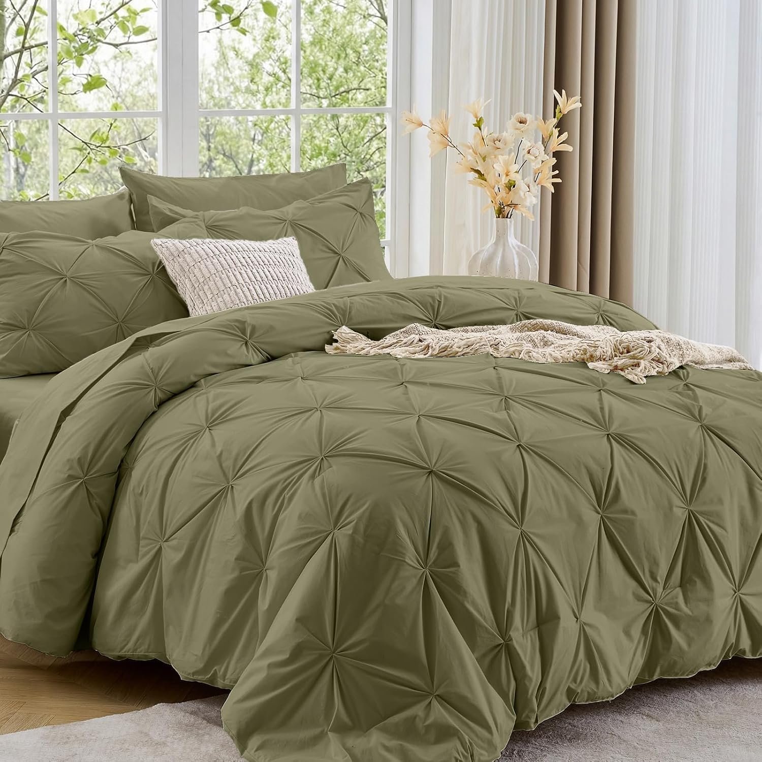 Sasttie Queen Comforter Set, 7-Piece, Beige - Image 51