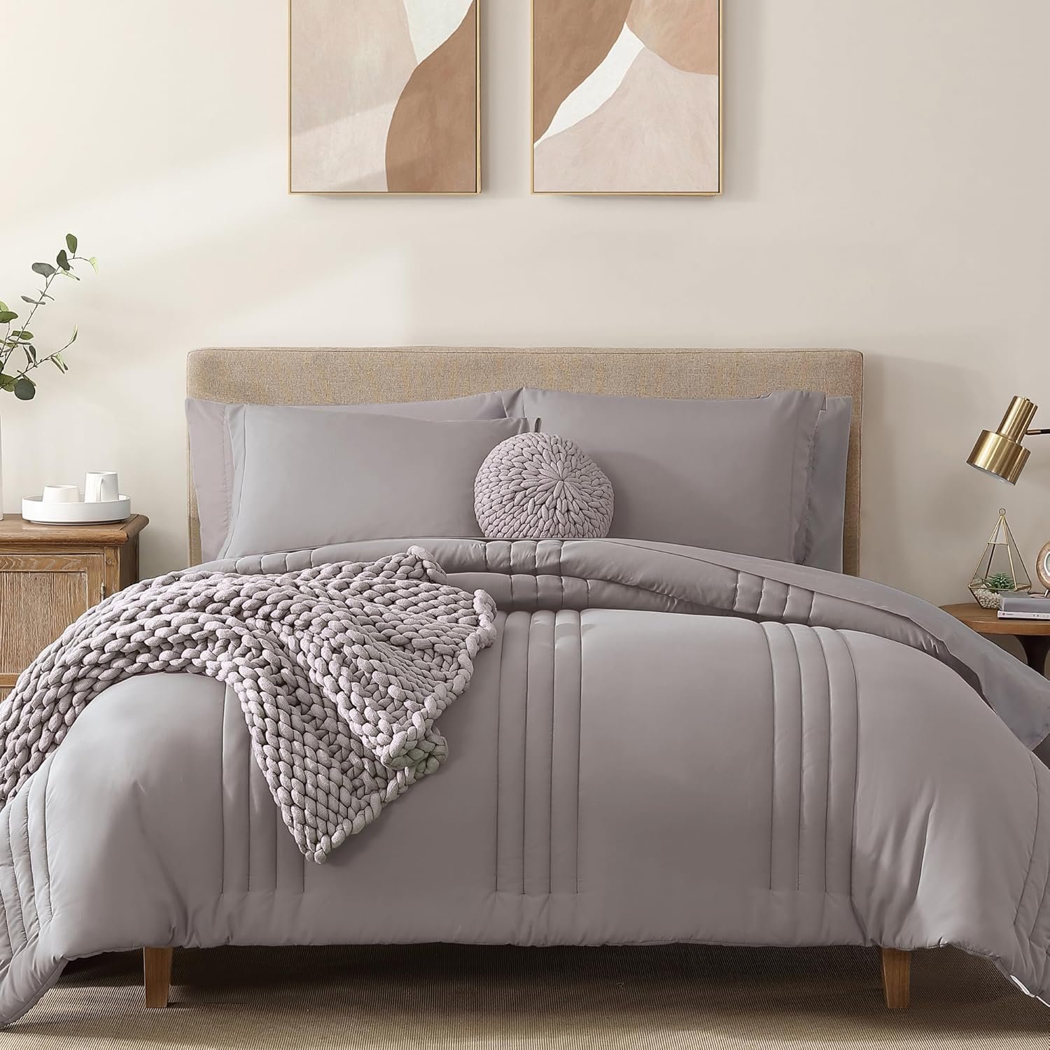 Monbix Queen Comforter Set, 7-Piece, Sage Green - Image 47