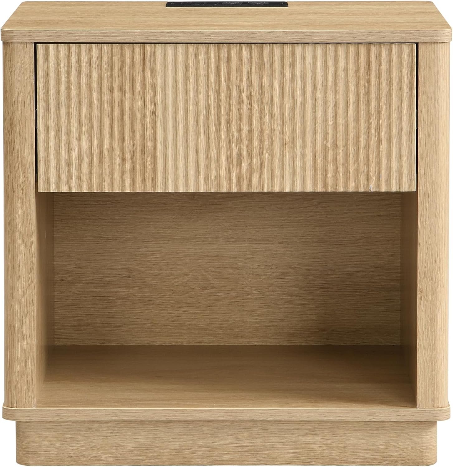 Merax Nightstand Set of 2, Charging Station, Natural - 画像 (4)