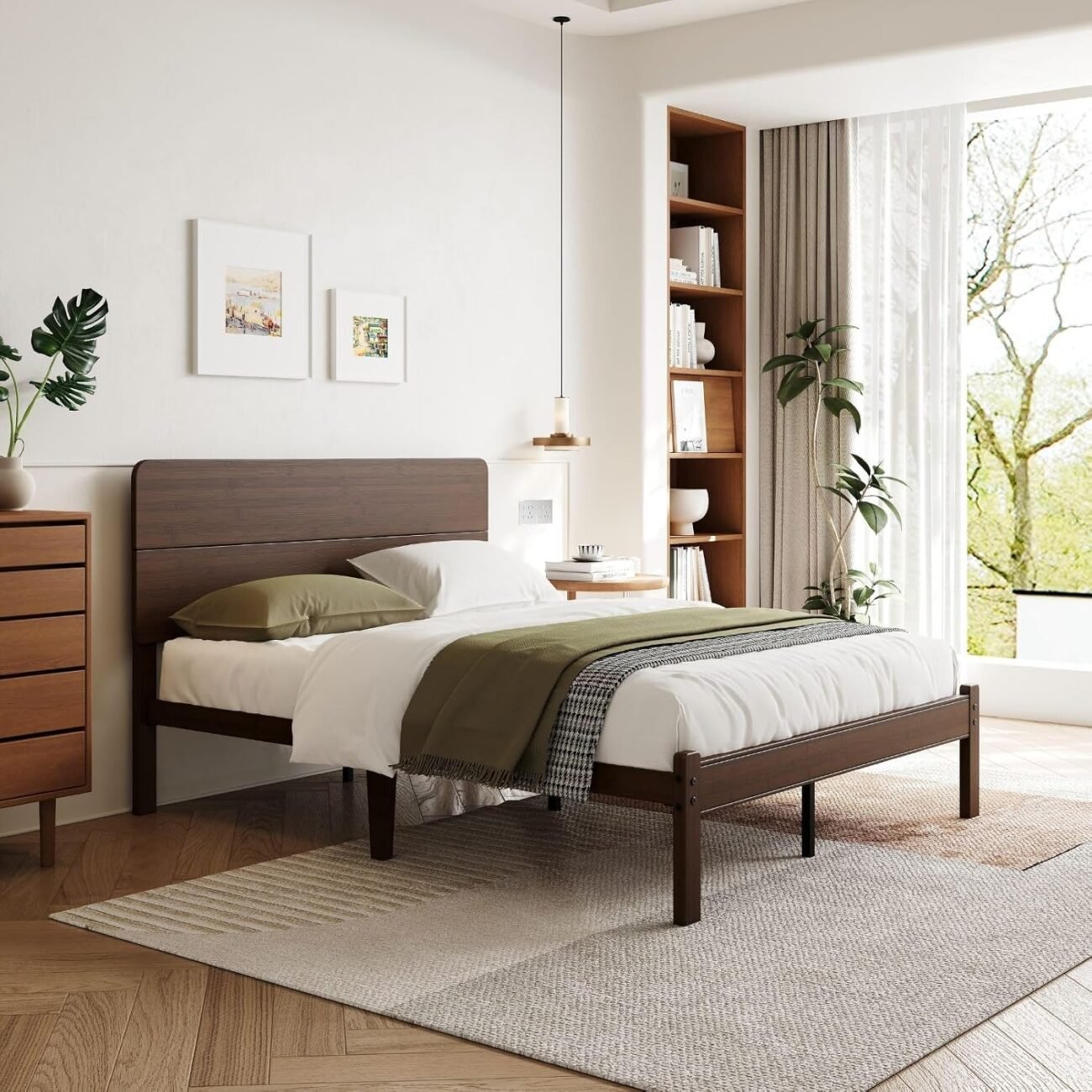 Queen Bamboo Bed Frame, 14", Natural