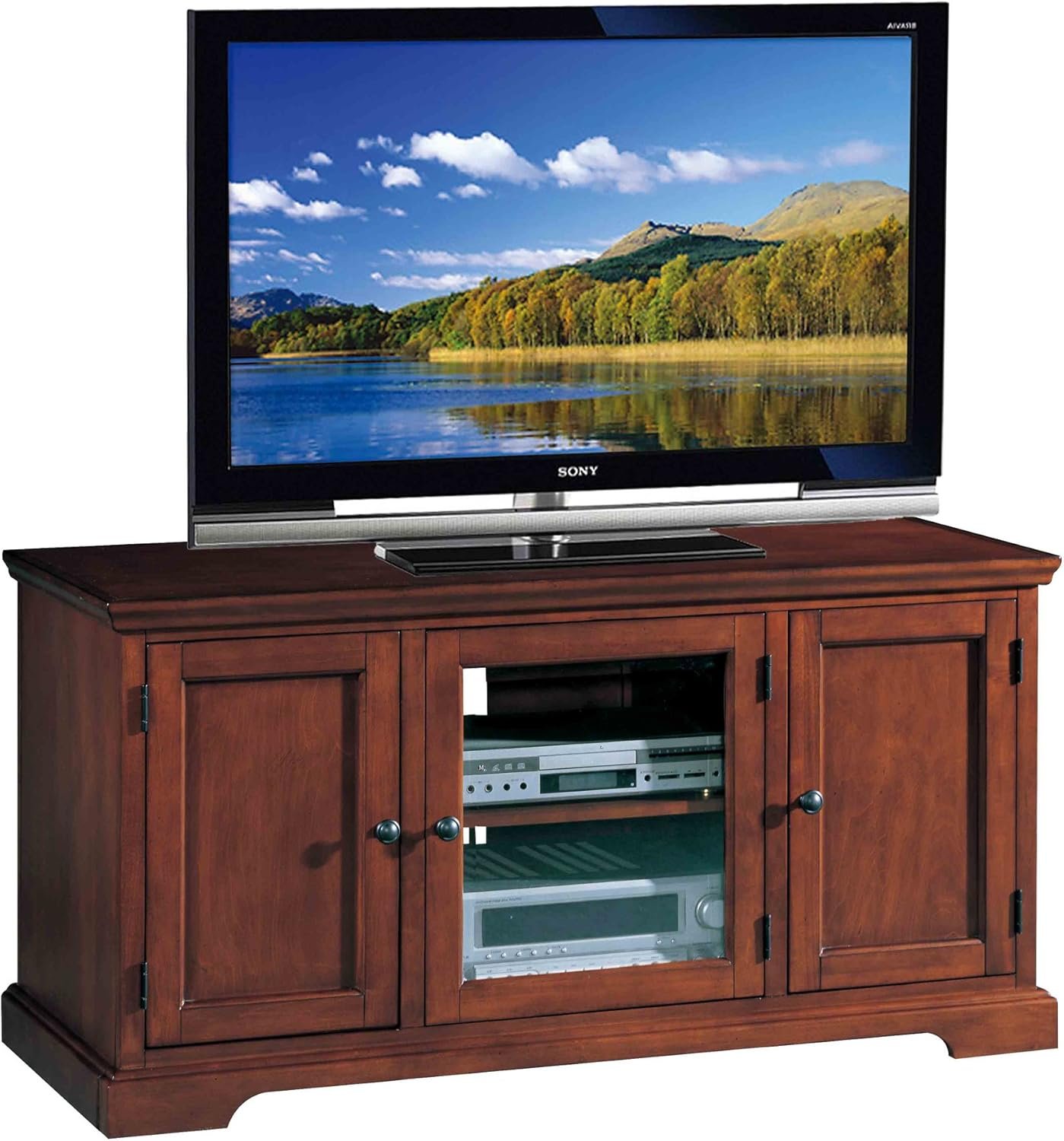 Leick Home TV Stand, Solid Wood, Mission Oak - Image 2