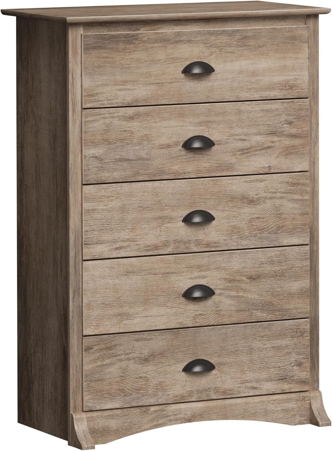 Prepac Rustic Ridge Dresser, 5-Drawer, Black - Image 12