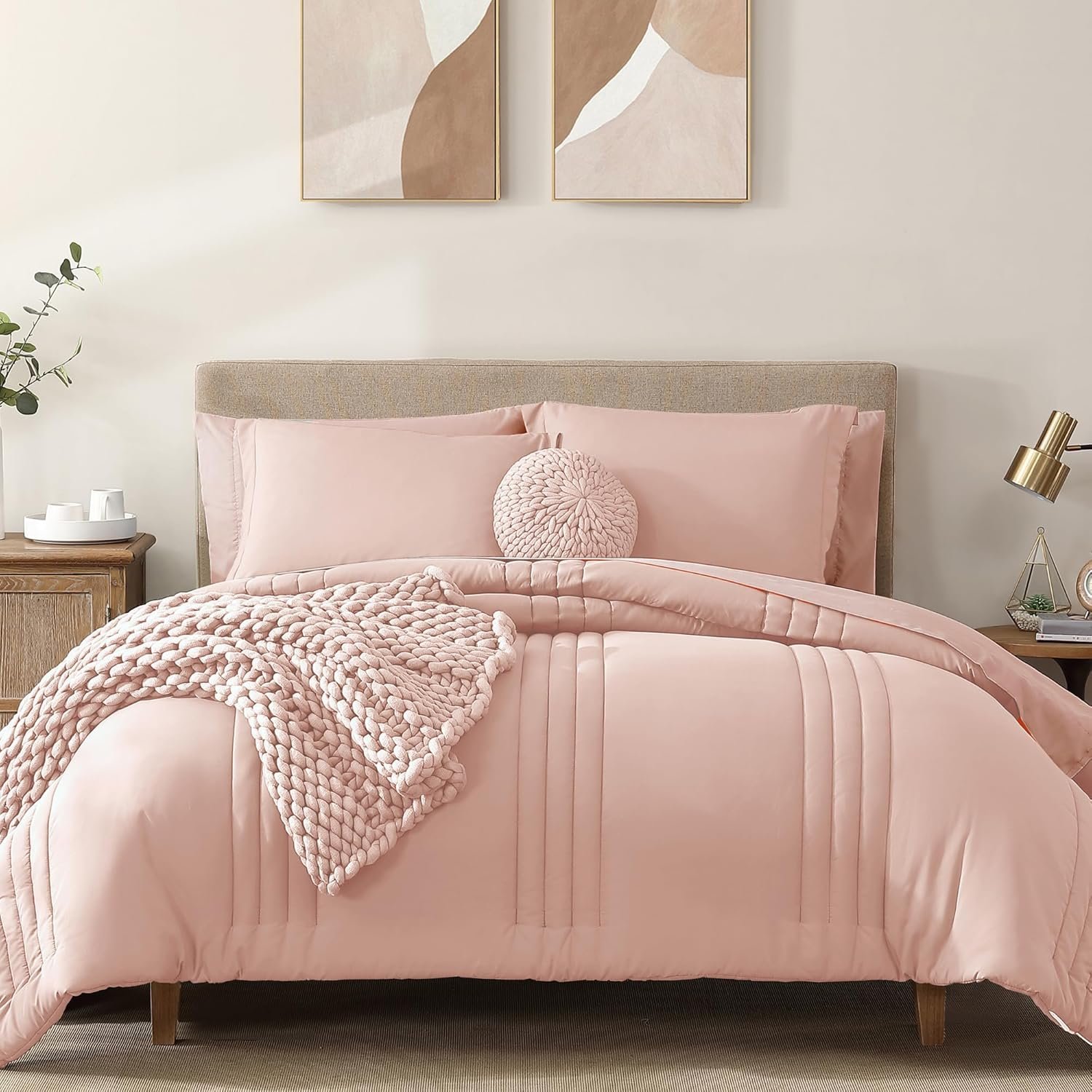 Monbix Queen Comforter Set, 7-Piece, Sage Green - Image 29