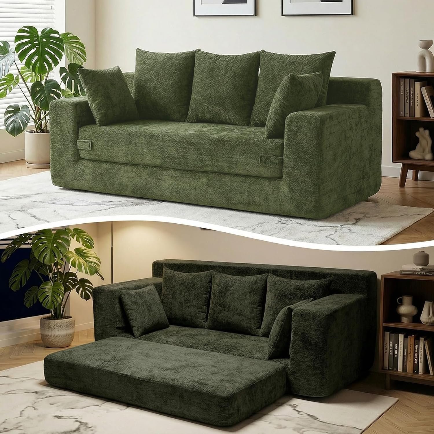 Oversized Boneless Sofa Bed, 3-Seater Gray - Image 8