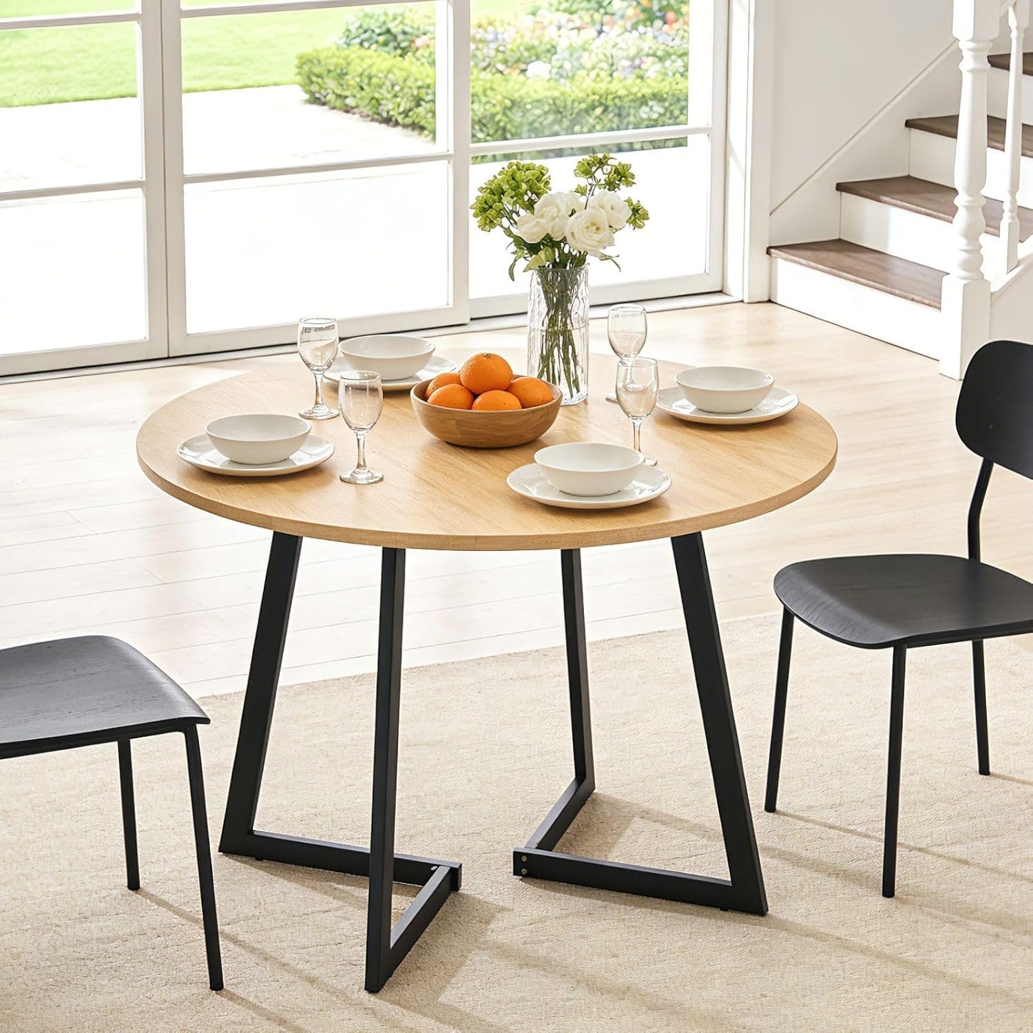 Karl Home Round Dining Table, 35.4", Black - Image 4