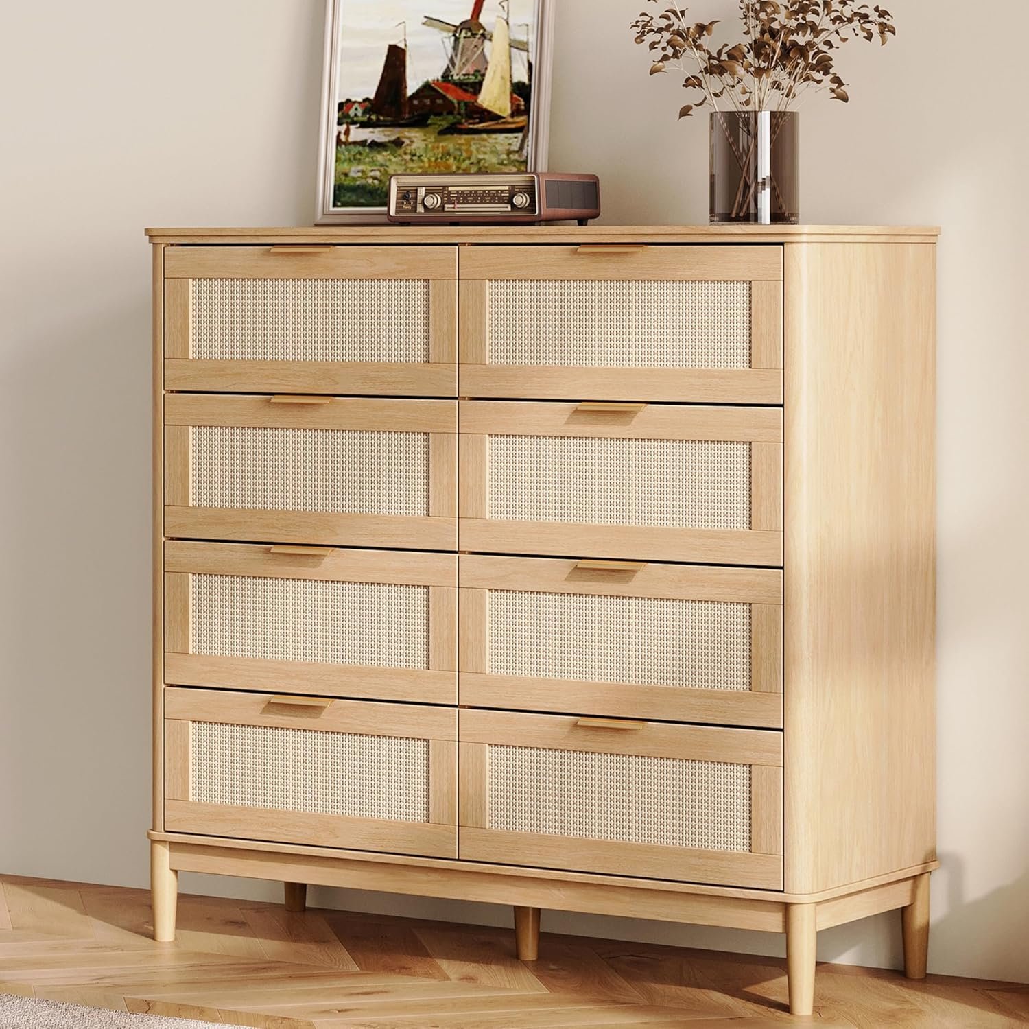 LINSY Fluted Dresser, 9-Drawer, Oak - Image 4