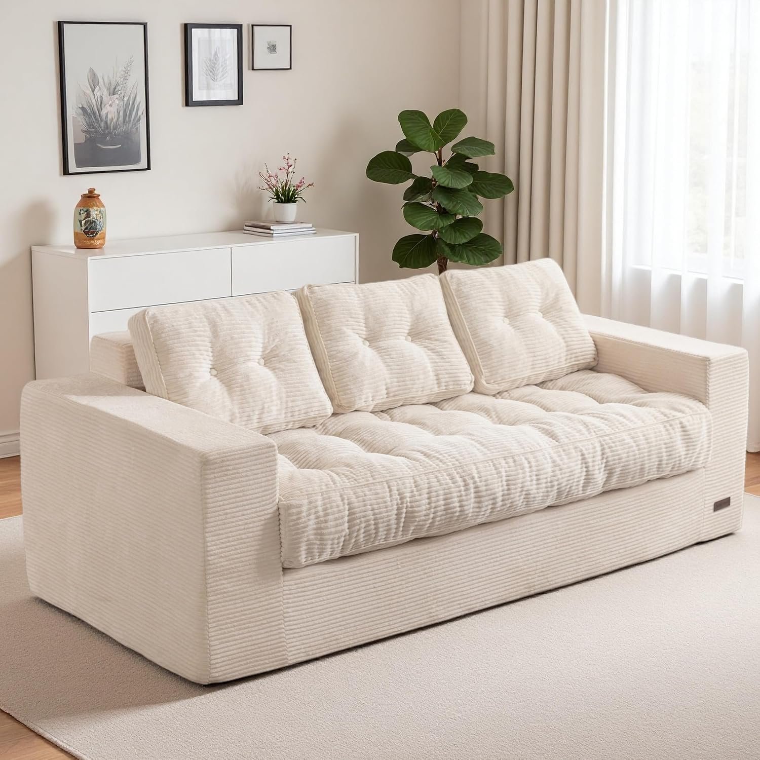 MAXYOYO Bean Bag Loveseat Sofa, Black - Image 13