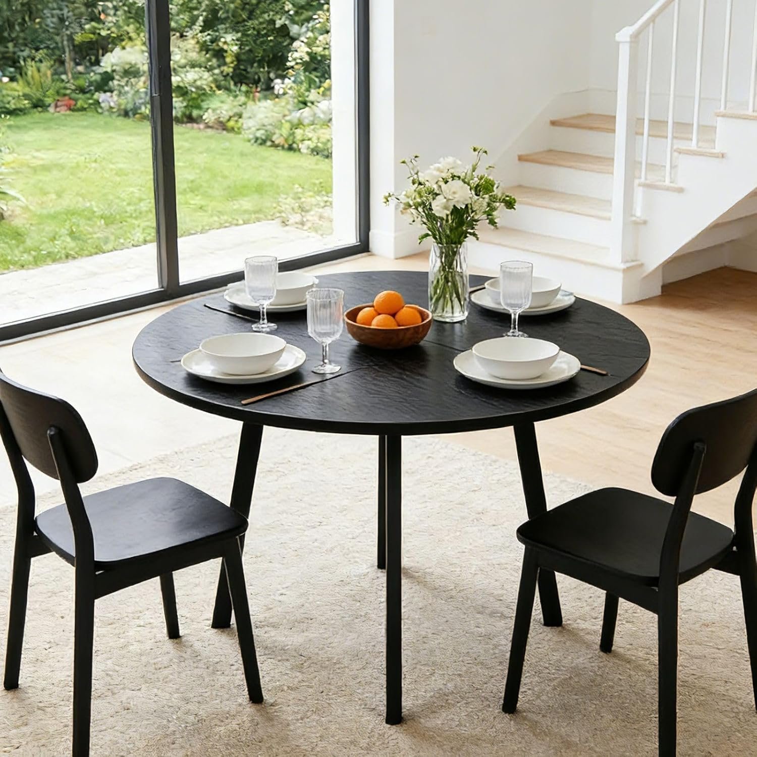 Karl Home Round Dining Table, 35.4", Black - Image 2
