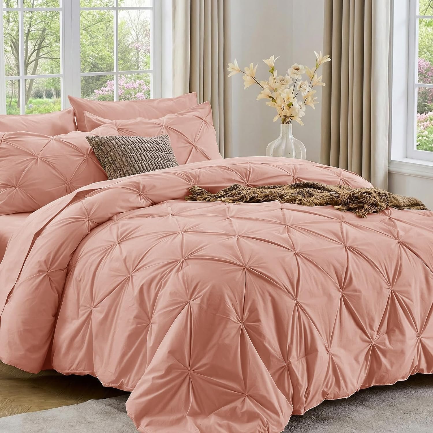 Sasttie Queen Comforter Set, 7-Piece, Beige - Image 48