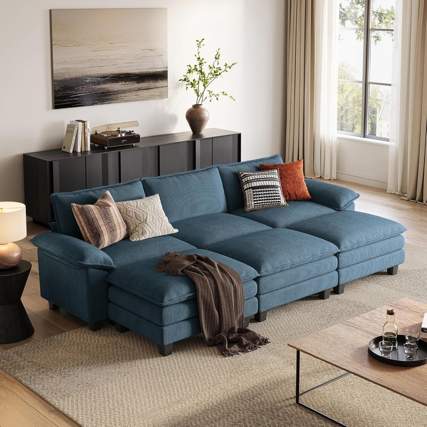 LINSY HOME Cloud Loveseat Sofa, 90", Green - Image 32