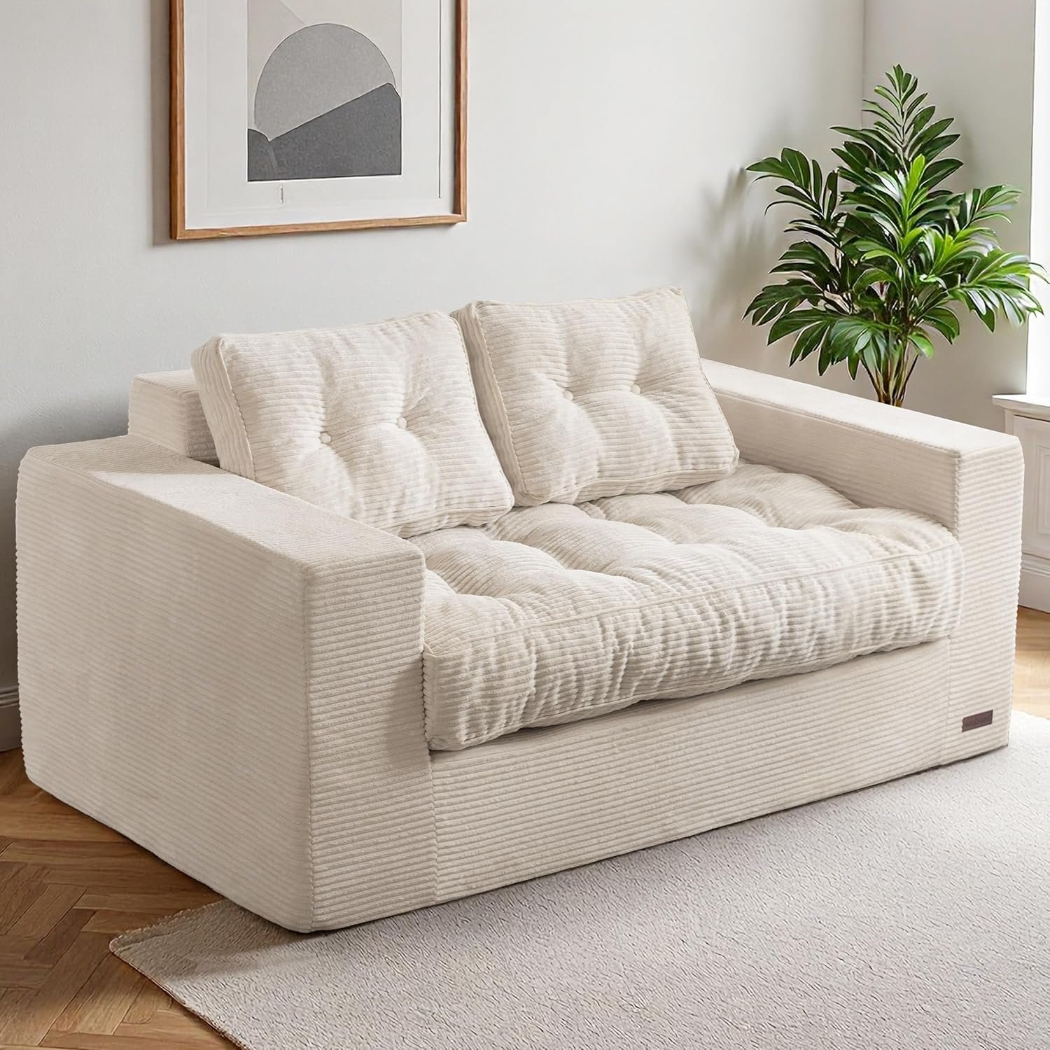 MAXYOYO Bean Bag Loveseat Sofa, Black - Image 18