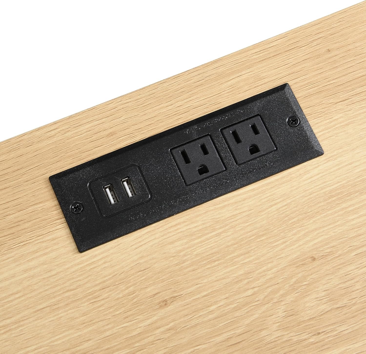 Merax Nightstand Set of 2, Charging Station, Natural - 画像 (6)