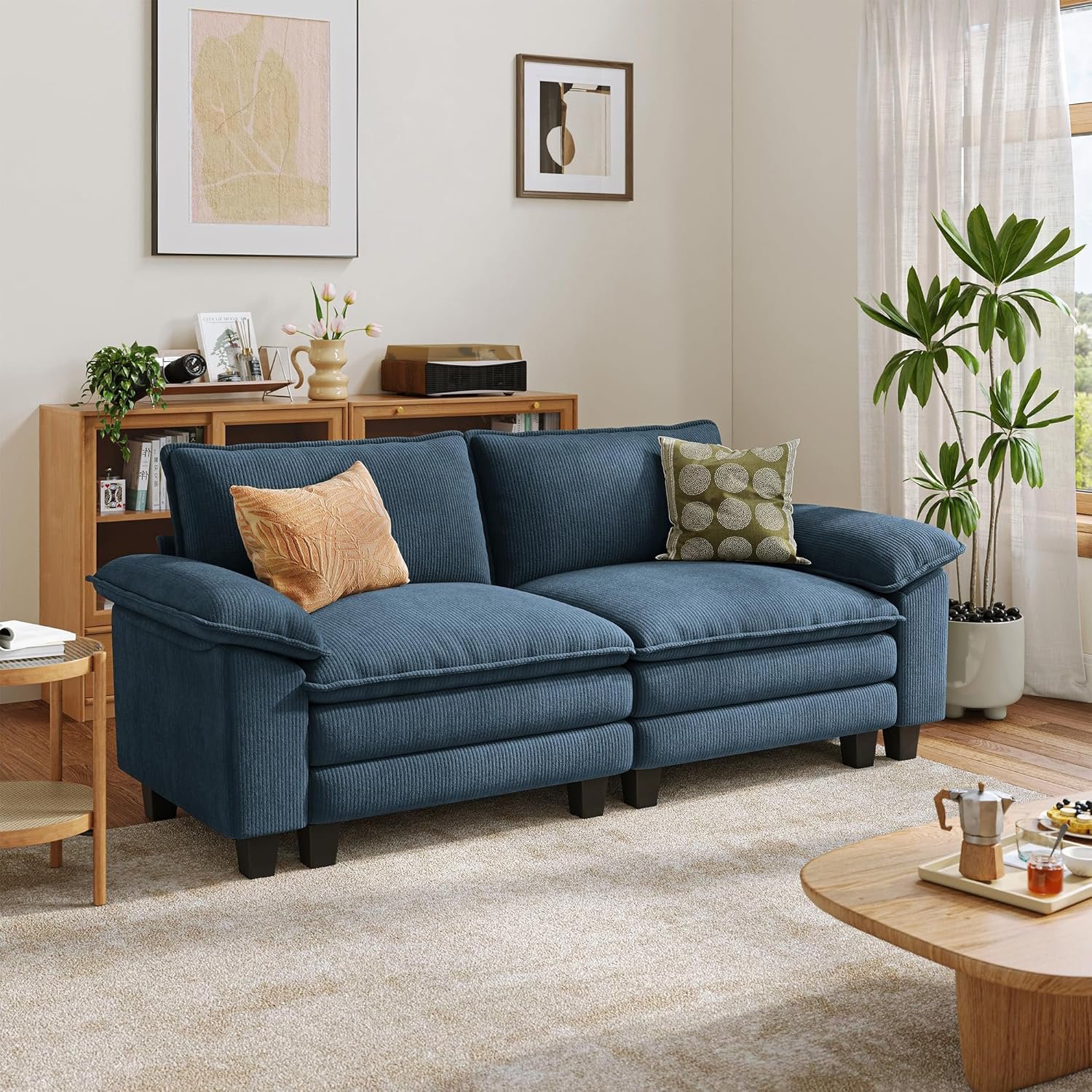 LINSY HOME Cloud Loveseat Sofa, 90", Green - Image 21