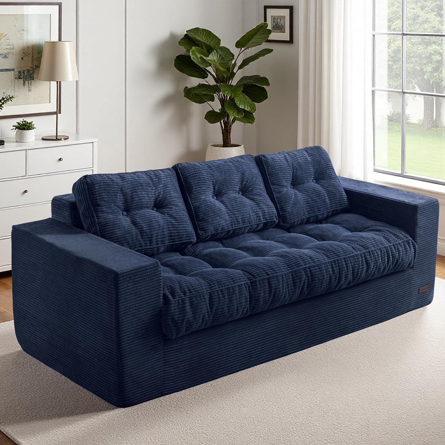 MAXYOYO Bean Bag Loveseat Sofa, Black - Image 5