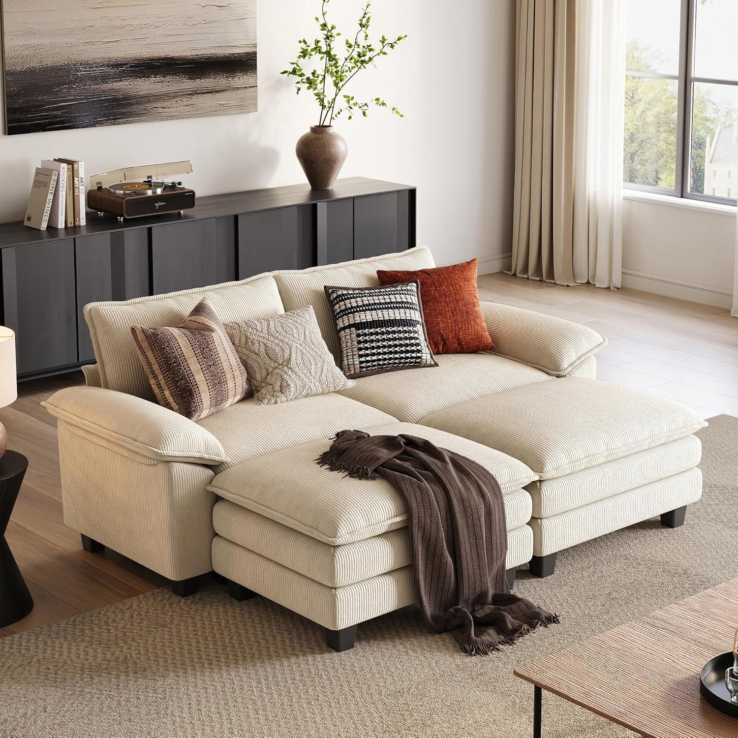 LINSY HOME Cloud Loveseat Sofa, 90", Green - Image 15