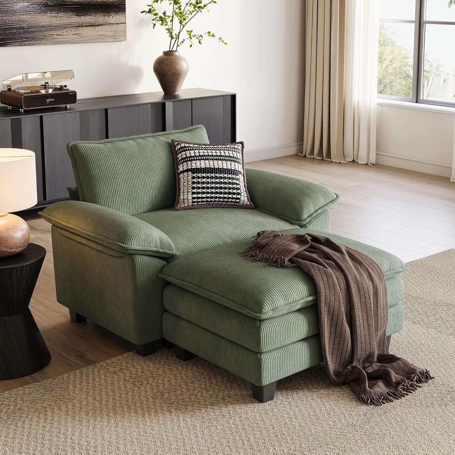 LINSY HOME Cloud Loveseat Sofa, 90", Green - Image 30