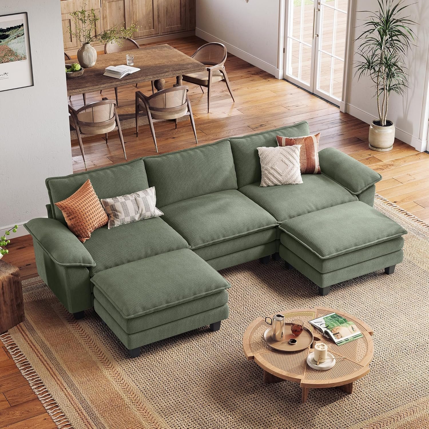 LINSY HOME Cloud Loveseat Sofa, 90", Green - Image 31