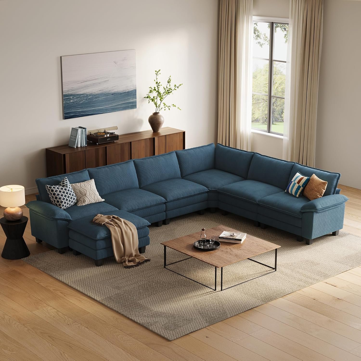 LINSY HOME Cloud Loveseat Sofa, 90", Green - Image 20